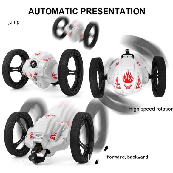 Remote Control Jumping Bounce Car 2.4GHz RC Flips Spin Trick Stunt Car Fun Toy - Picture 14 of 16